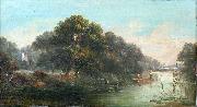 John Mundell Punting Down the River oil painting reproduction